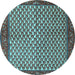 Round Persian Light Blue Traditional Rug, tr1923lblu