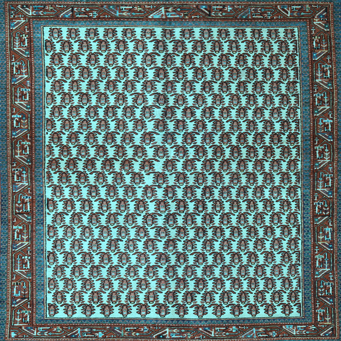 Square Machine Washable Persian Light Blue Traditional Rug, wshtr1923lblu