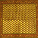 Square Machine Washable Persian Yellow Traditional Rug, wshtr1923yw