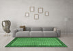 Machine Washable Persian Emerald Green Traditional Area Rugs in a Living Room,, wshtr1923emgrn