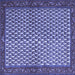 Square Machine Washable Persian Blue Traditional Rug, wshtr1923blu