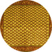 Round Machine Washable Persian Yellow Traditional Rug, wshtr1923yw