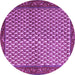 Round Machine Washable Persian Purple Traditional Area Rugs, wshtr1923pur