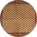 Round Persian Brown Traditional Rug, tr1923brn