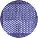 Round Machine Washable Persian Blue Traditional Rug, wshtr1923blu