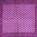 Square Machine Washable Persian Purple Traditional Area Rugs, wshtr1923pur