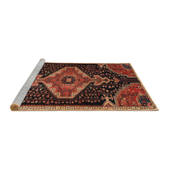 Sideview of Machine Washable Traditional Red Rug, wshtr1924