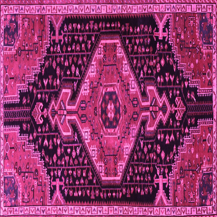 Square Machine Washable Persian Pink Traditional Rug, wshtr1924pnk