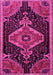 Machine Washable Persian Pink Traditional Rug, wshtr1924pnk