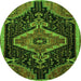 Square Persian Green Traditional Rug, tr1924grn