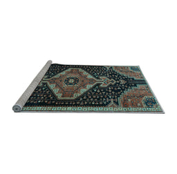 Sideview of Machine Washable Persian Light Blue Traditional Rug, wshtr1924lblu