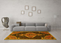 Machine Washable Persian Yellow Traditional Rug, wshtr1924yw