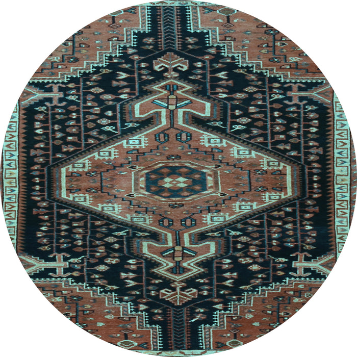 Round Persian Light Blue Traditional Rug, tr1924lblu