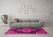 Machine Washable Persian Pink Traditional Rug in a Living Room, wshtr1924pnk