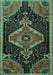 Machine Washable Persian Turquoise Traditional Area Rugs, wshtr1924turq