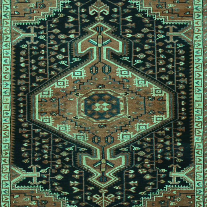 Machine Washable Persian Turquoise Traditional Area Rugs, wshtr1924turq