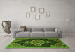 Machine Washable Persian Green Traditional Area Rugs in a Living Room,, wshtr1924grn