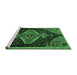 Sideview of Machine Washable Persian Emerald Green Traditional Area Rugs, wshtr1924emgrn