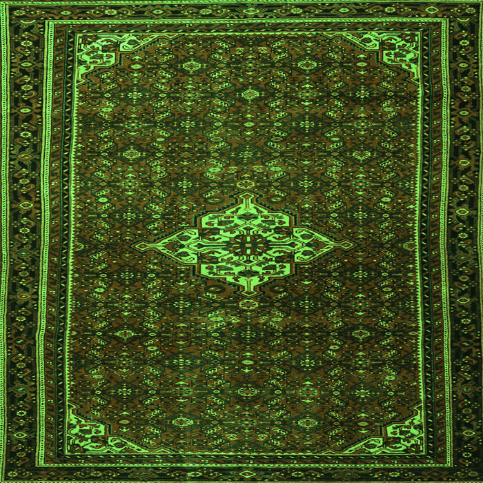 Serging Thickness of Persian Green Traditional Rug, tr1925grn