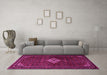 Machine Washable Persian Pink Traditional Rug in a Living Room, wshtr1925pnk