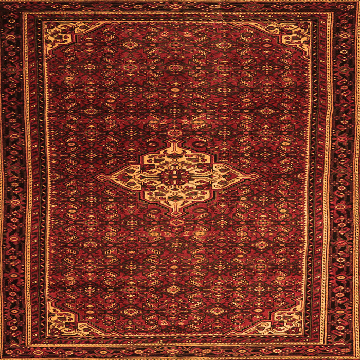Round Machine Washable Persian Orange Traditional Area Rugs, wshtr1925org