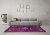 Machine Washable Persian Purple Traditional Rug, wshtr1925pur