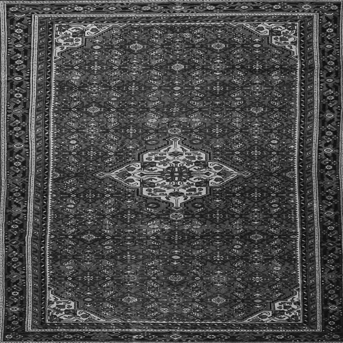 Round Machine Washable Persian Gray Traditional Rug, wshtr1925gry