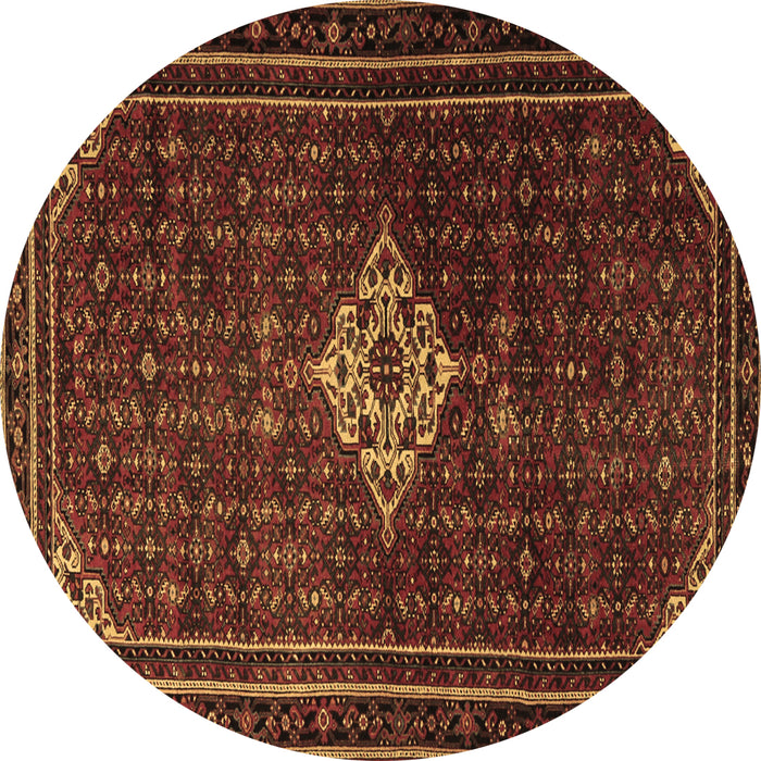 Round Machine Washable Persian Brown Traditional Rug, wshtr1925brn