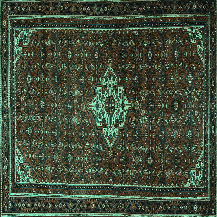 Square Persian Turquoise Traditional Rug, tr1925turq