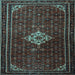 Square Machine Washable Persian Light Blue Traditional Rug, wshtr1925lblu