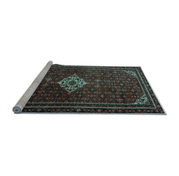 Sideview of Machine Washable Persian Light Blue Traditional Rug, wshtr1925lblu