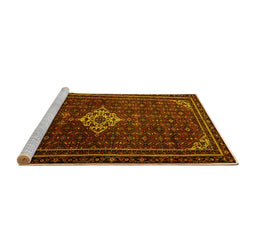 Sideview of Machine Washable Persian Yellow Traditional Rug, wshtr1925yw