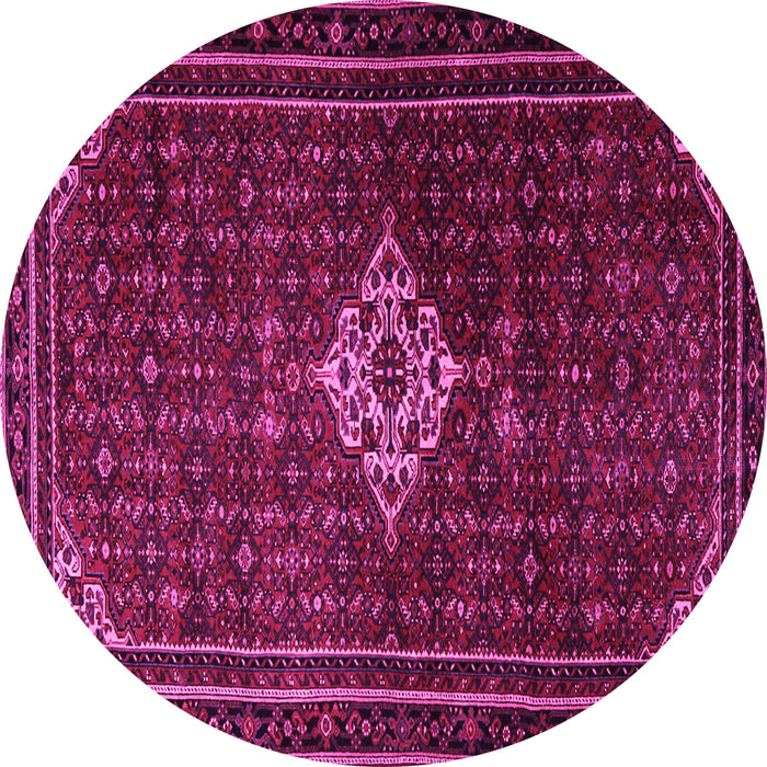 Round Machine Washable Persian Pink Traditional Rug, wshtr1925pnk