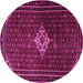 Round Machine Washable Persian Pink Traditional Rug, wshtr1925pnk