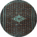 Round Persian Light Blue Traditional Rug, tr1925lblu