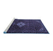 Sideview of Machine Washable Persian Blue Traditional Rug, wshtr1925blu