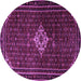 Round Persian Purple Traditional Rug, tr1925pur