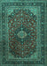 Machine Washable Persian Turquoise Traditional Area Rugs, wshtr1926turq