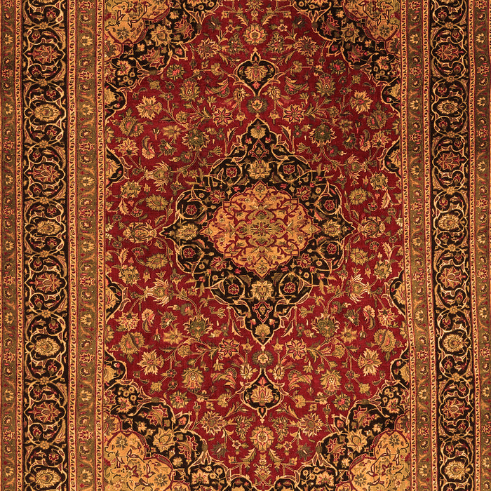 Serging Thickness of Machine Washable Persian Orange Traditional Area Rugs, wshtr1926org