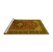 Sideview of Machine Washable Persian Yellow Traditional Rug, wshtr1926yw