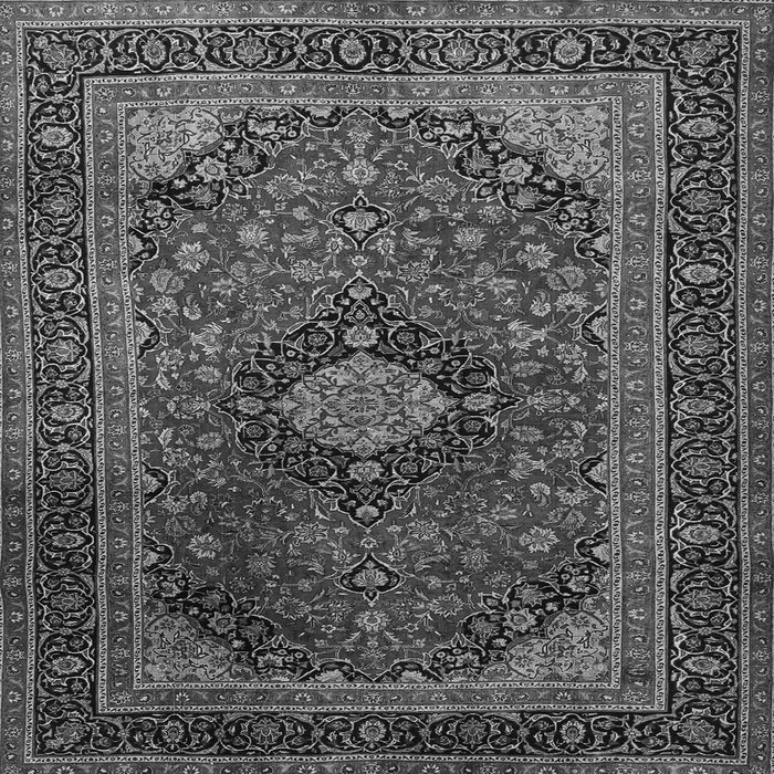 Round Machine Washable Persian Gray Traditional Rug, wshtr1926gry