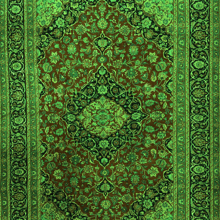 Serging Thickness of Machine Washable Persian Green Traditional Area Rugs, wshtr1926grn