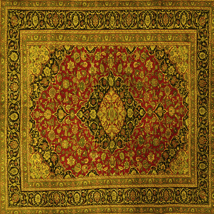 Square Persian Yellow Traditional Rug, tr1926yw