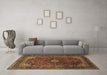 Machine Washable Persian Brown Traditional Rug in a Living Room,, wshtr1926brn