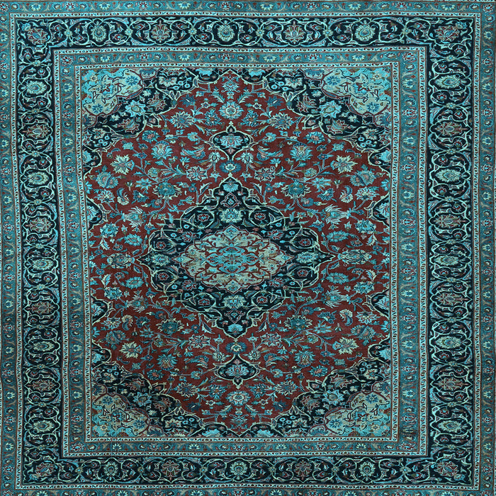 Square Machine Washable Persian Light Blue Traditional Rug, wshtr1926lblu