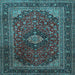 Square Machine Washable Persian Light Blue Traditional Rug, wshtr1926lblu