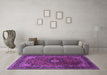 Machine Washable Persian Purple Traditional Area Rugs in a Living Room, wshtr1926pur