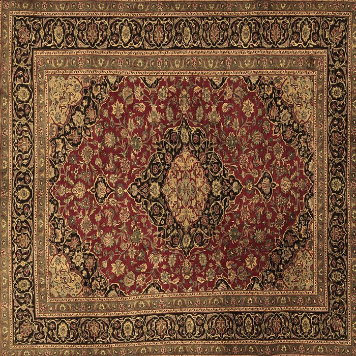 Square Persian Brown Traditional Rug, tr1926brn