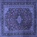 Square Machine Washable Persian Blue Traditional Rug, wshtr1926blu