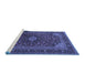 Sideview of Machine Washable Persian Blue Traditional Rug, wshtr1926blu